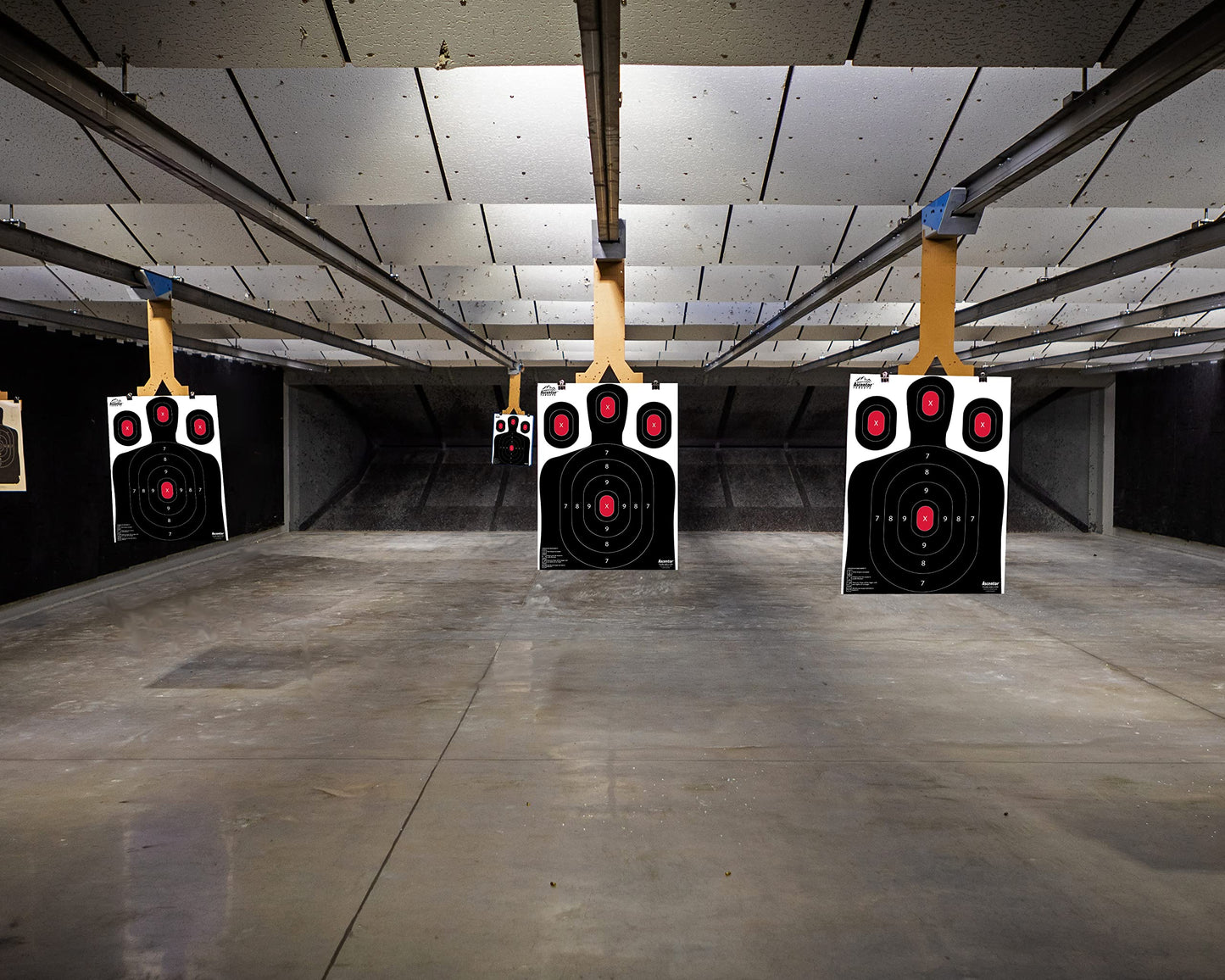 Ascentor Silhouette Shooting Target - Large Size 18 x 24 - Multiple Aiming Zones - Black