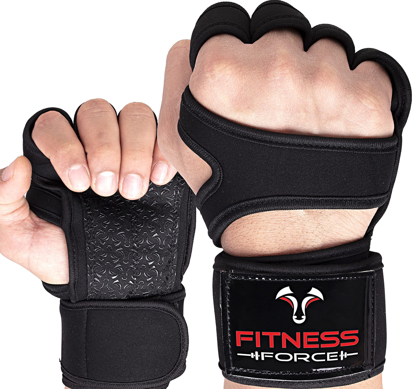 FITNESS FORCE Ventilated Gym Gloves for Men with Built-in Wrist Support for Workouts Weightlifting Gloves Workout Gloves for Women Exercise Fitness Gloves Perfect for Powerlifting, Cross Training