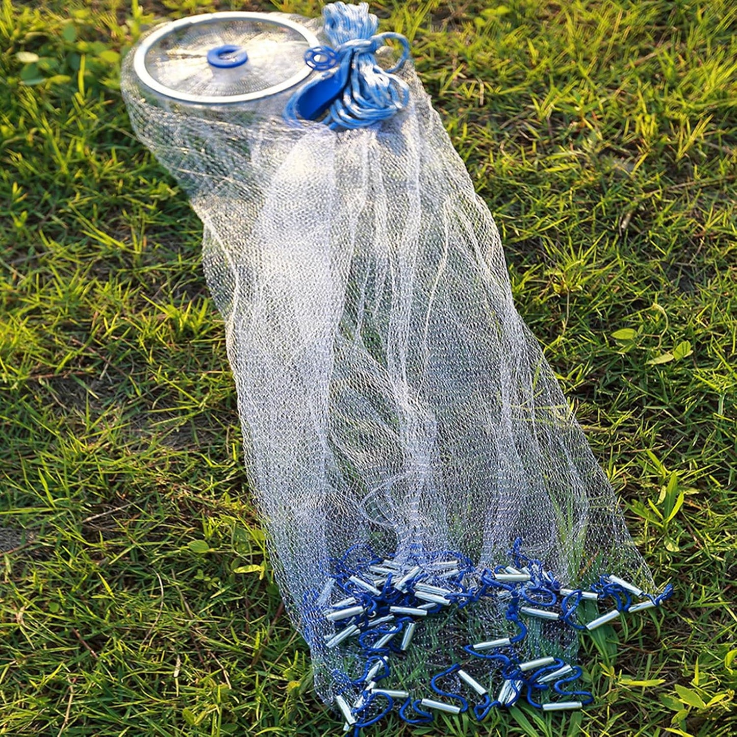 Fishing Net - Saltwater Cast Net with Aluminum Ring | Minnow Trap, 3FT to 12FT Sizes