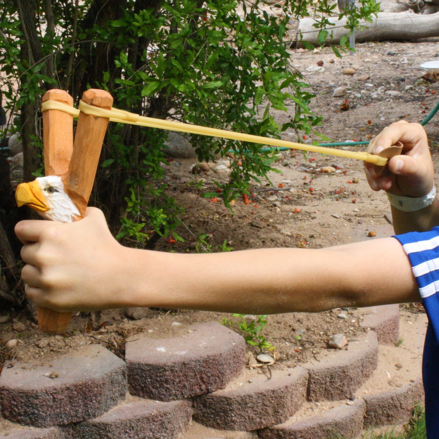 NatureLaunchers | Hand-Carved Wooden Animal Slingshot Set | 2 Pack (Eagle & Tiger)