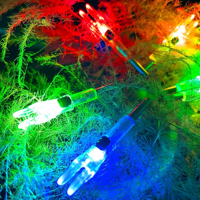 Lighted Nocks for Arrows - 12 Pack Universal Fit .204/.233/.244/.246 | ON/OFF Switch for Archery Hunting