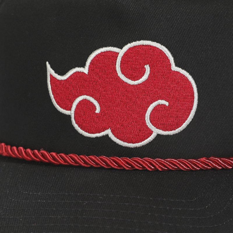 Naruto Embroidered Akatsuki Cloud Black Retro Grandpa Snapback Hat