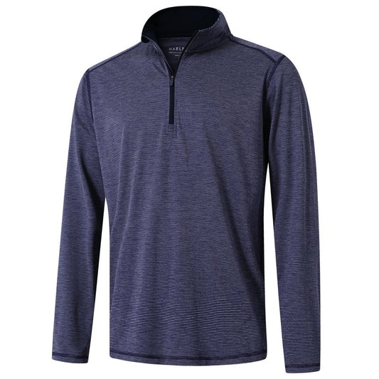 M MAELREG Mens 1/4 Zip Pullover Striped Mock Neck Lightweight Melange Golf Half Zip Sweatshirts for Men
