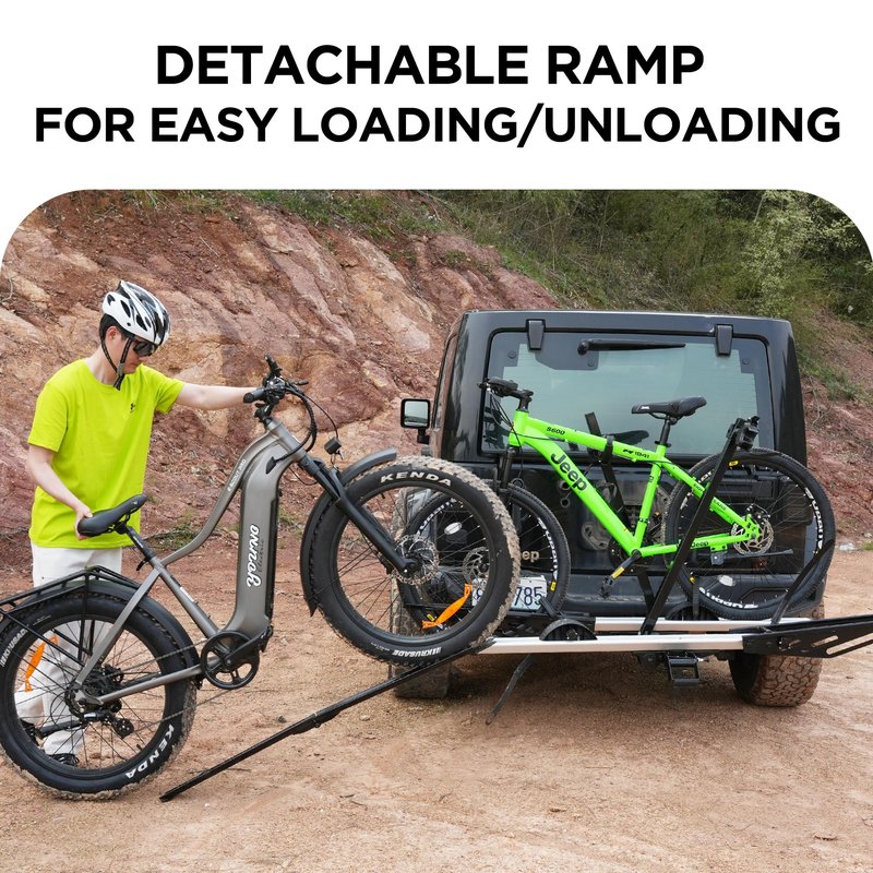 Young Electric Bike Rack Loading Ramp, Fit for E-Bikes, Fat Tires, Mountain Bikes, Road Bikes, Ordinary Bikes, Compatible with Young OutfitR Rockland Racks