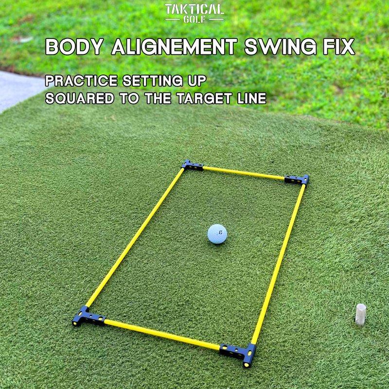Golf Alignment Guide Sticks – Adjustable Swing & Putting Trainer Aid | Fix Slice, Improve Posture, Ball Position & Over-the-Top Swing | Indoor & Outdoor Practice
