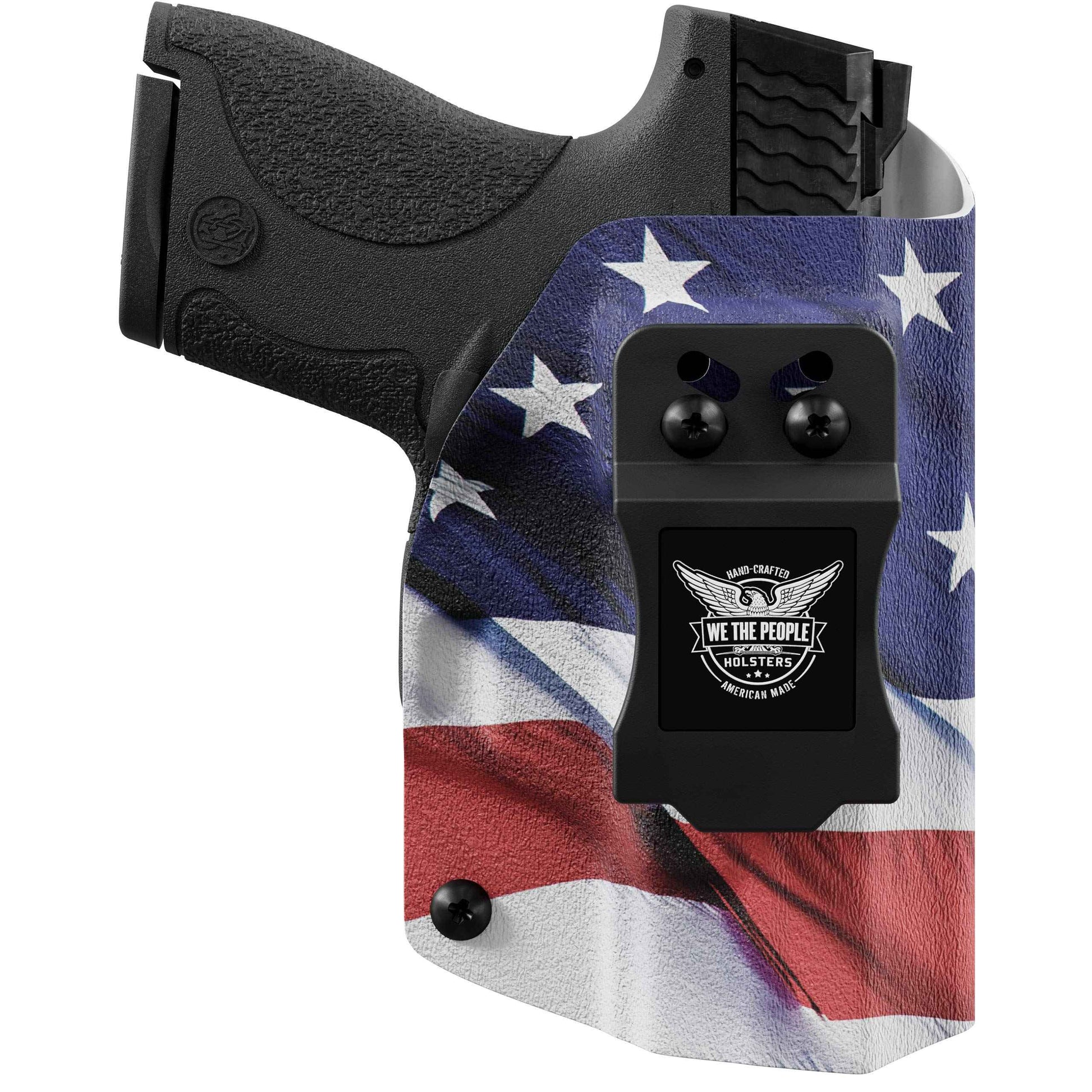 We The People Holsters - American Flag - Right Hand - IWB Holster Compatible with Smith & Wesson M&P Shield / M2.0 / Plus 9mm/.40/30 Super Carry RDS