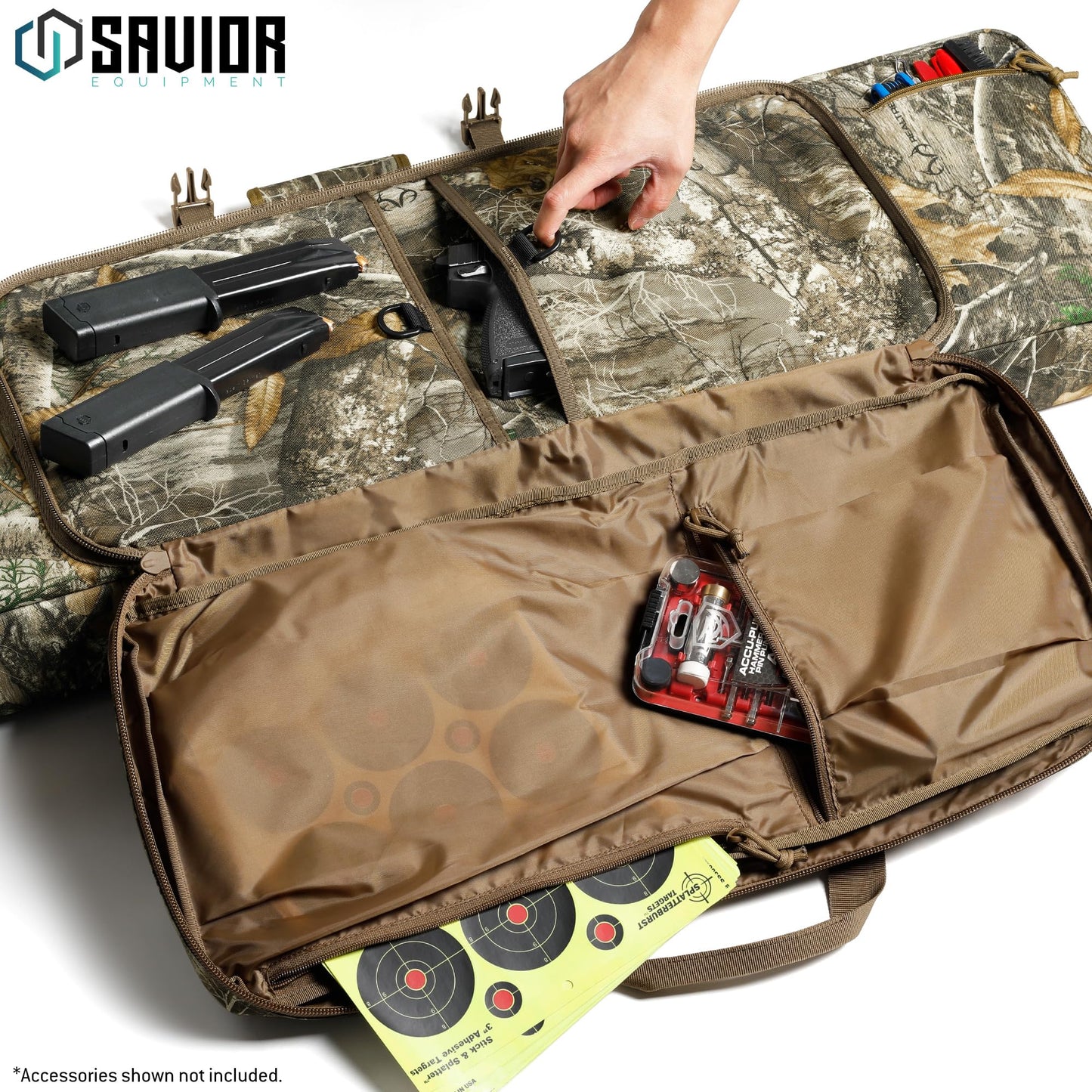 Savior Equipment American Classic Tactical Double Long Rifle Pistol Gun Bag Firearm Transportation Case w/Backpack, 36 Inch M81 Woodland Camo