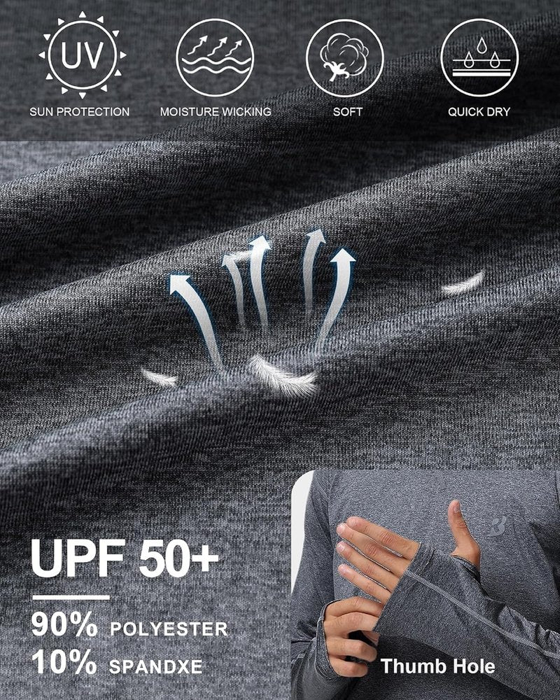 UPF 50+ Fishing Shirt for Men - Long Sleeve UV Sun Hoodie | Ideal for Hiking, Running, and Athletic Workouts