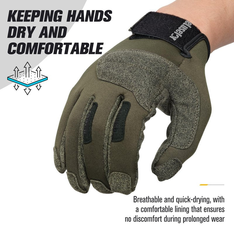 eLusefor Natural Tactile Shooting Glove: Seamless Wrap-Fingers Design,360°Touchscreen Freedom,Customizable Badge|Tactical,Police,Patrol,Law Enforcement Gloves for Men