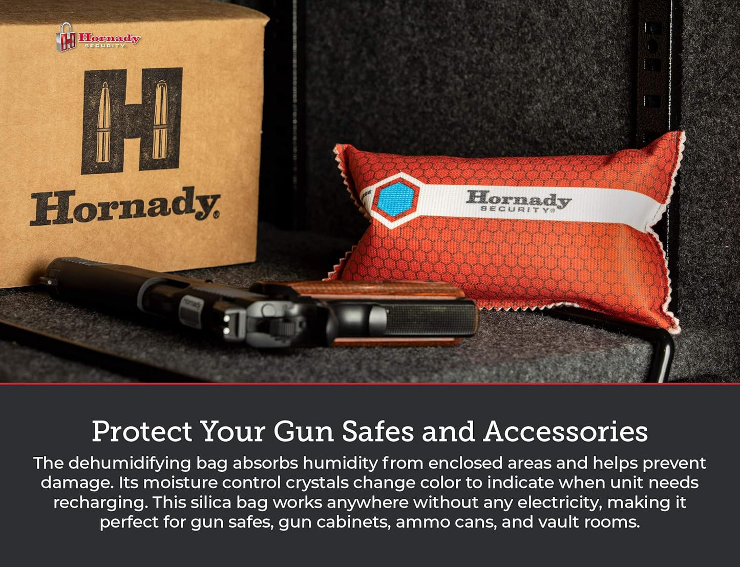 Hornady Reusable Dehumidifier Bag - 450G Moisture Absorber for Gun Safes | Prevents Damage to Firearms & Accessories, Black