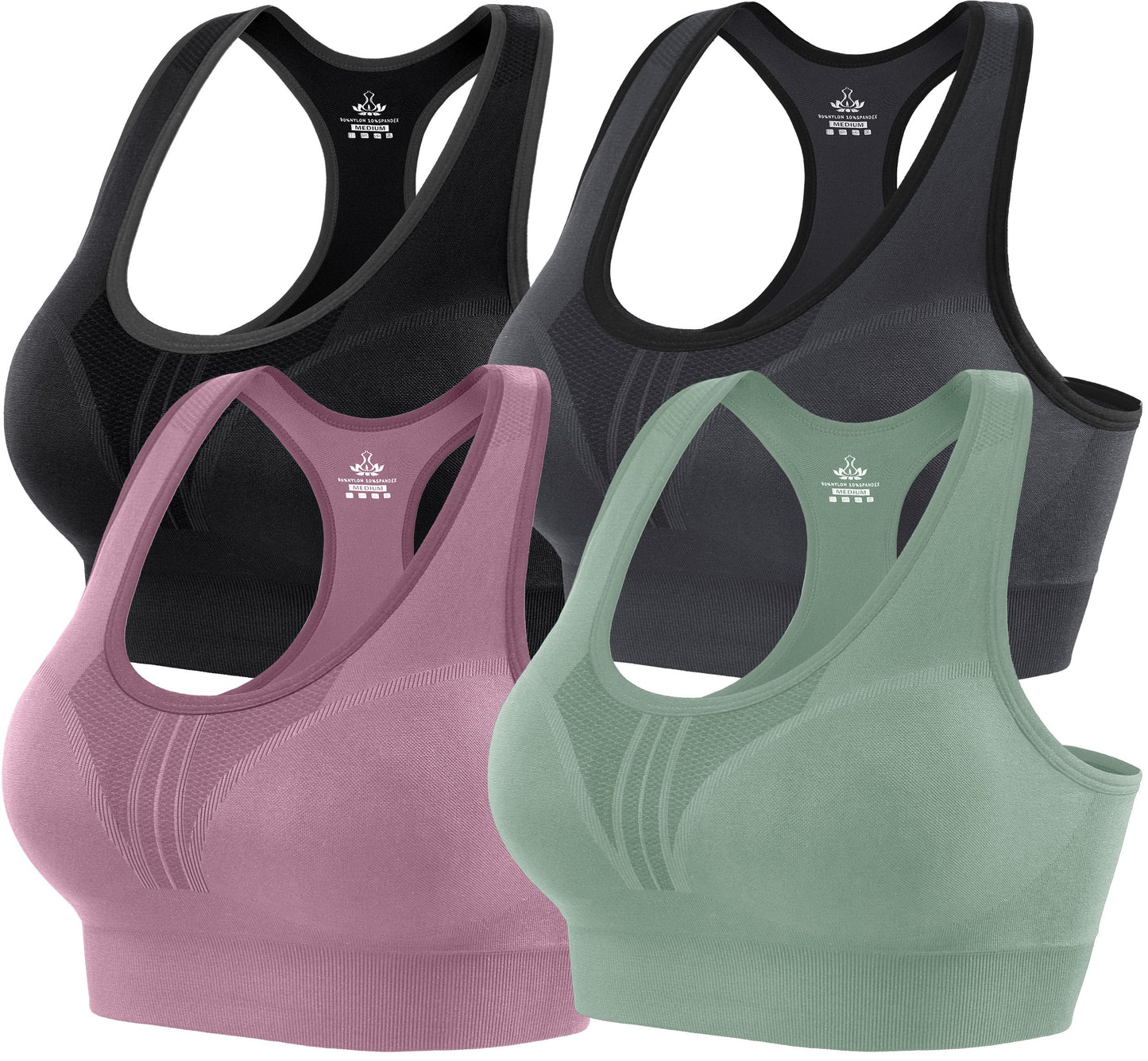 Heathyoga High Impact Sports Bras for Women High Support Padded Sports Bra Pack Racerback Bras for Women Workout Bra Sets
