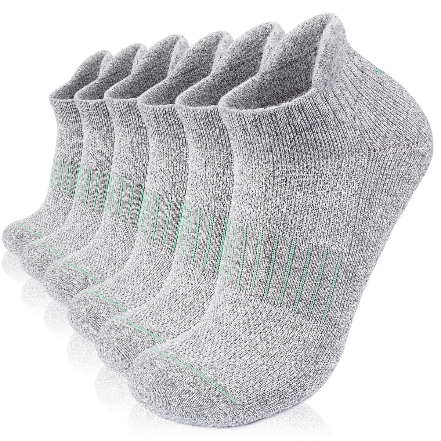 Lapulas Merino Wool Ankle Hiking Running Socks for Men Women Breathable Compression Thick Athletic No Show Socks 6 Pairs