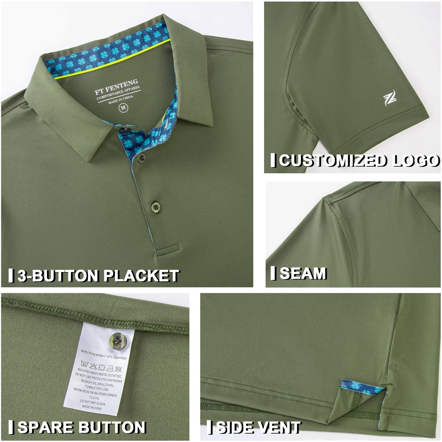 Golf Shirts for Men Dry Fit Moisture Wicking Performance Short Sleeve Collared Polo Shirts for Mens Casual Solid Tennis Golf Polo Shirts, XXL Olive Green