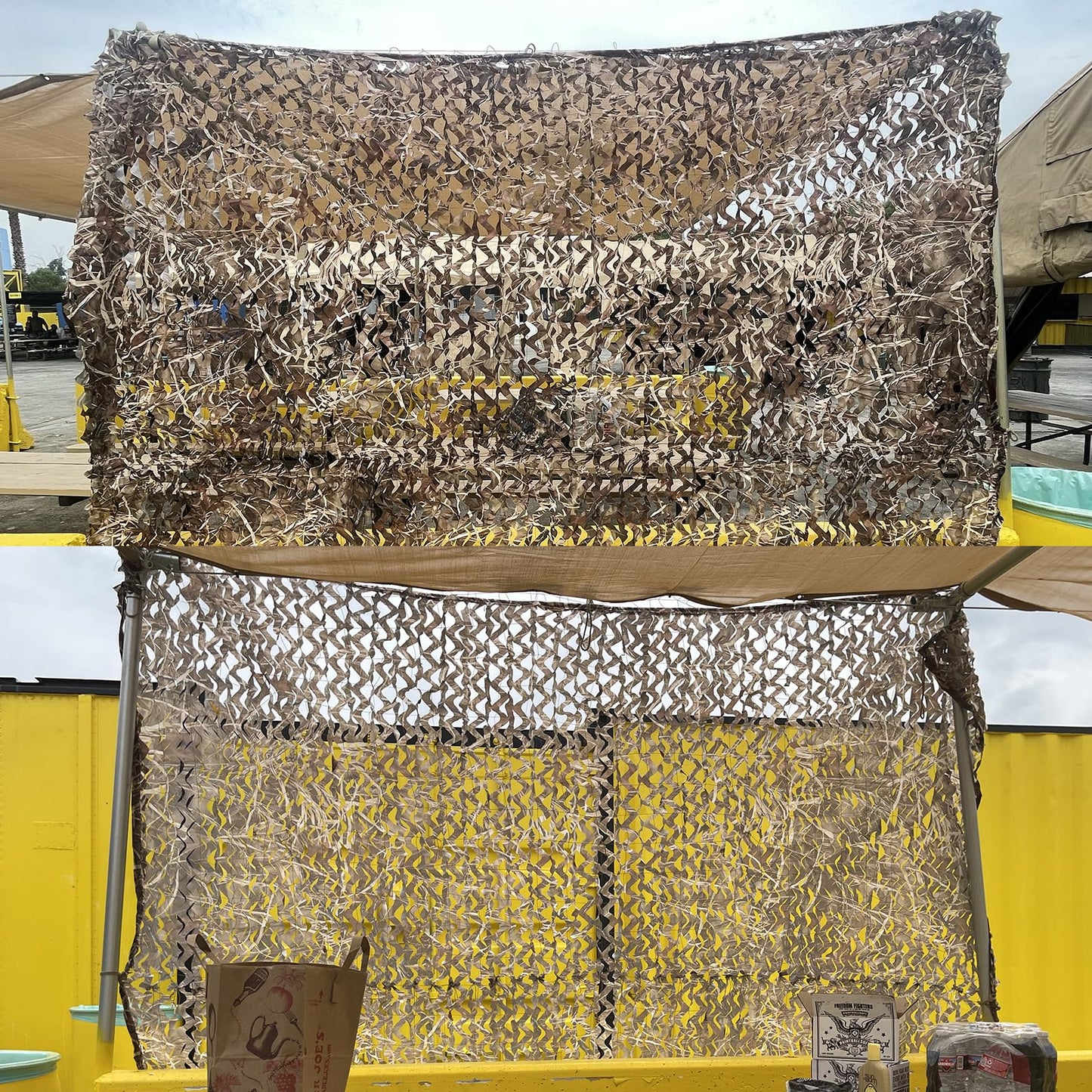Yeacool Camo Netting for Hunting Blind Camouflage Netting Bulk Roll Burlap Camo Tarp Outdoor Shade for Military Dinosaur Birthday Party Decor Deer Stand Bird Watching(Dry Grass, 16.4ftx4.9ft, 5m*1.5m)