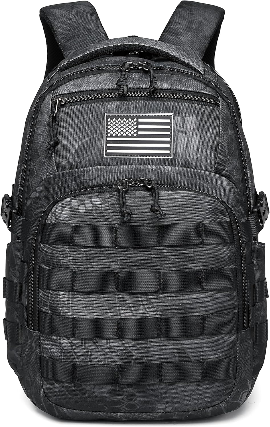 Tactical Military Backpack for Men - Small Black Assault Bag with Multiple Compartments
