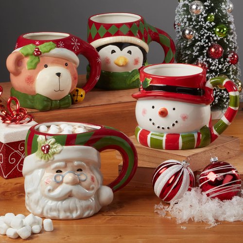 Certified International Holiday 4 Pc. Mug Set, 18 oz., Multicolor