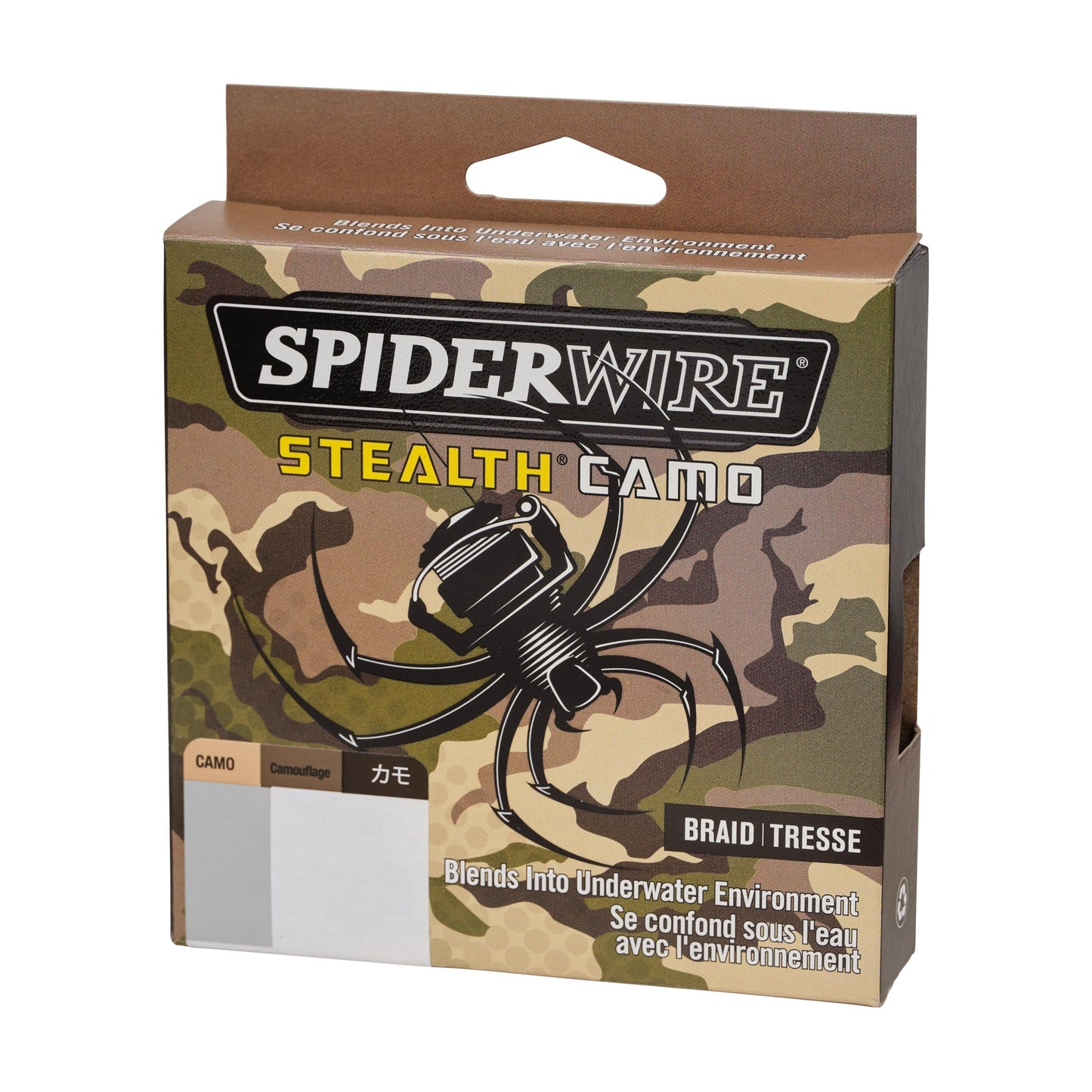 SpiderWire Stealth® Camo Braided Fishing Line, 50lb | 22.6kg, 125yd | 114m Fishing Line, Suitable for Saltwater and Freshwater Environments