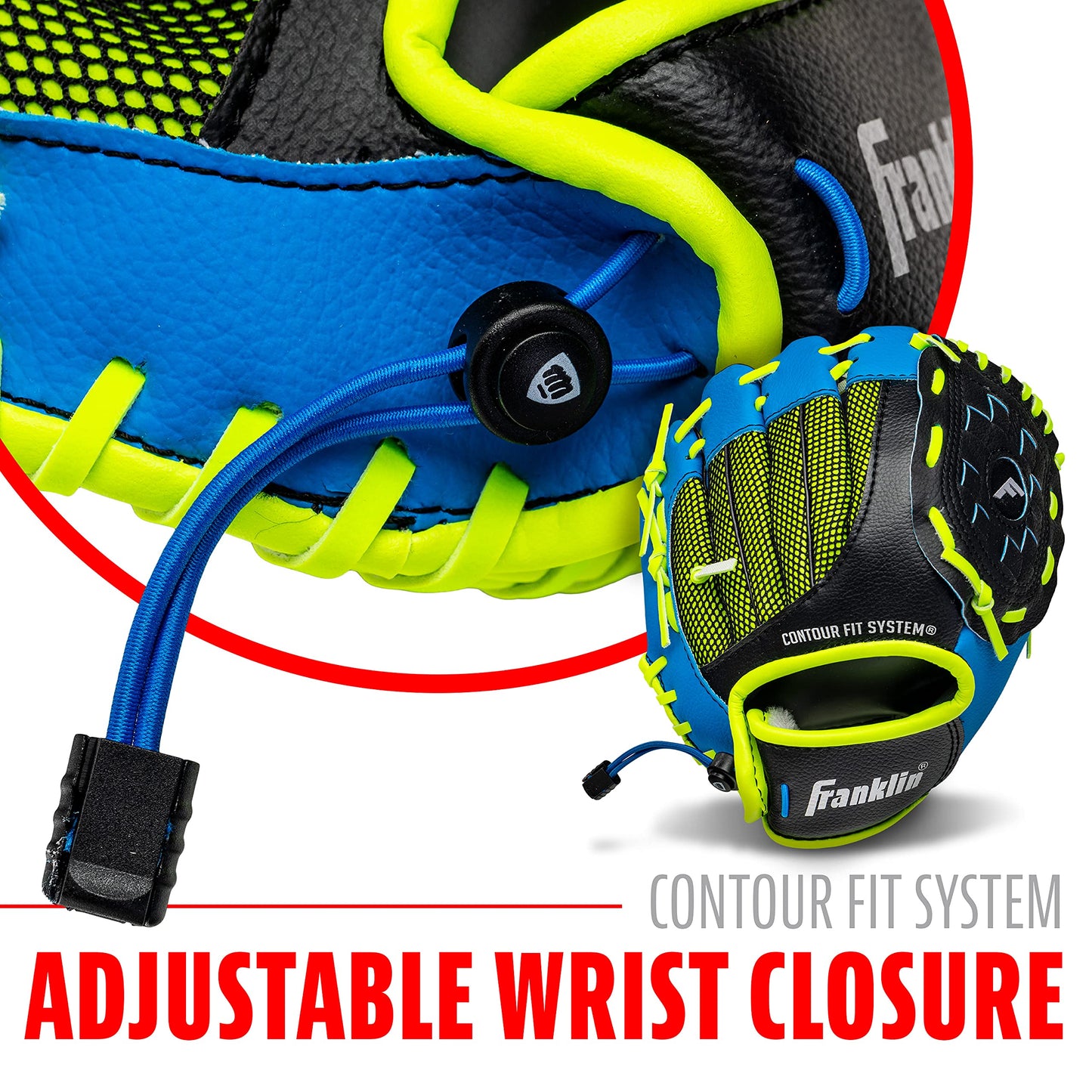 Franklin Sports Neo-Grip Teeball Gloves, Blue, Right Hand Throw