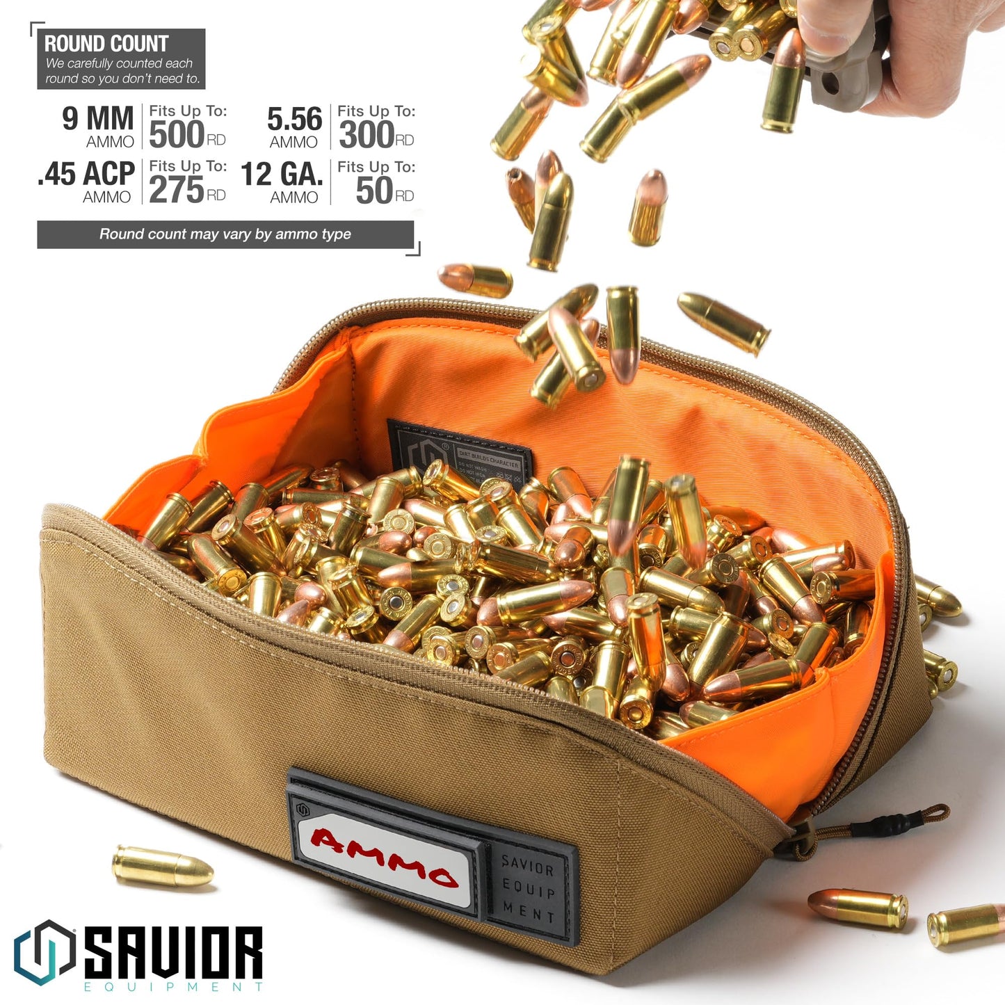 Savior Equipment Utility Pouch Ammo Storage Organizer Range Gear Accessories w/ 4 Writable ID Patches, Opens As a Tray, Semi-Hard Shell, 2-Pack (Black/Green)