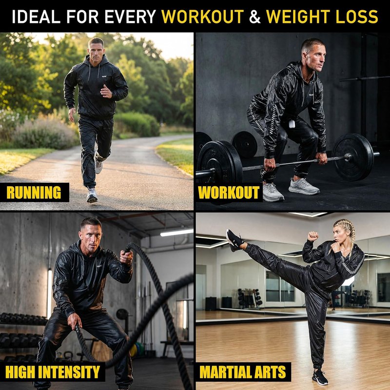 Sauna Suit for Weight Loss - Elite Sports Full Body Workout Hoodie for Men & Women | Boxing, MMA, Gym