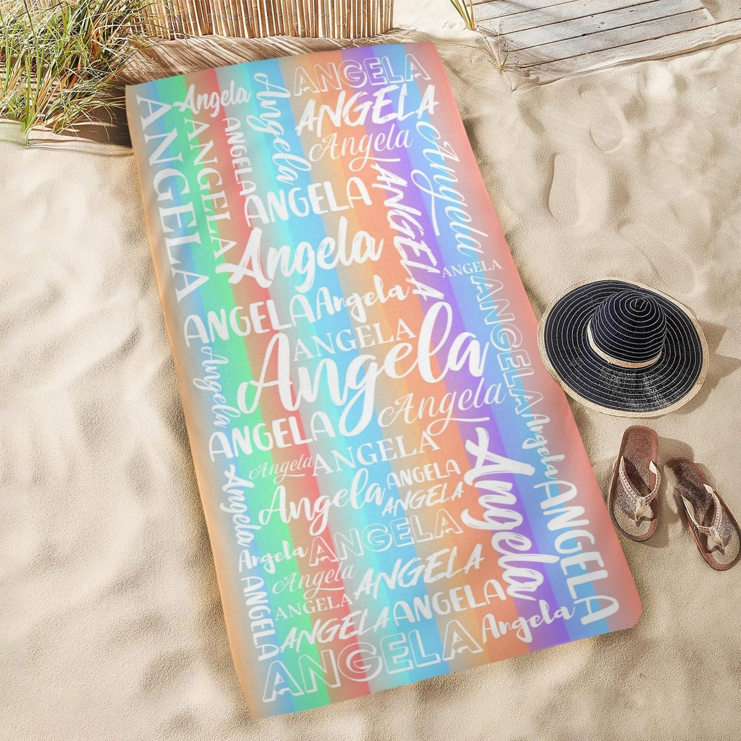 Esmtuaij Personalized Beach Towels for Kids and Adults, Custom Beach Towels with Name, Custom Quick-Drying Travel & Pool & Beach Towels,Customized Gifts for Women & Men & Children