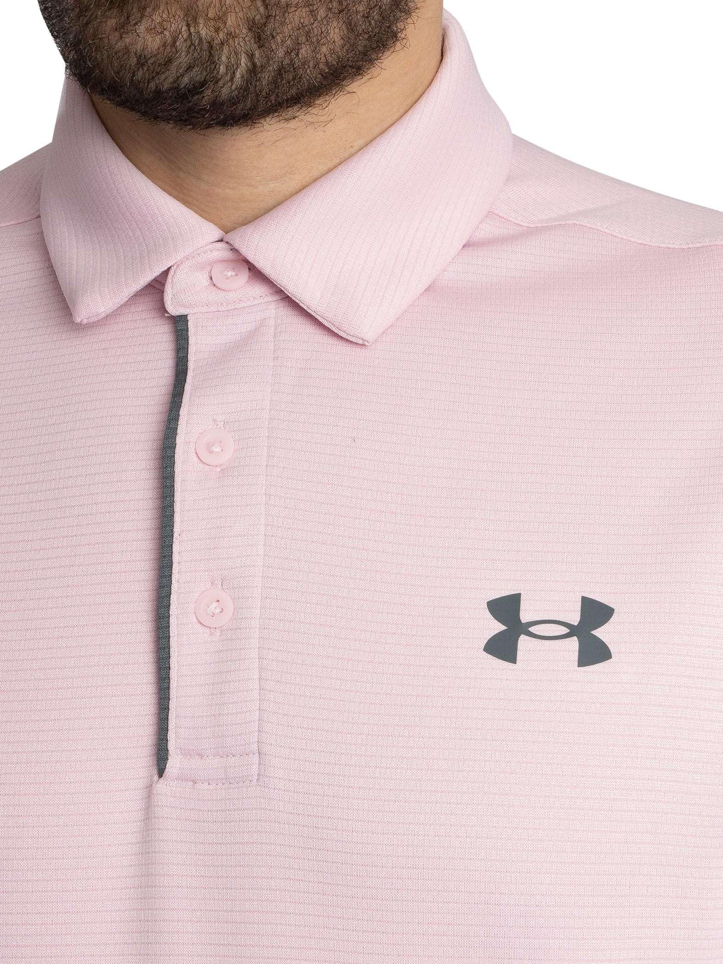 Under Armour Men's Tech Golf Polo, (647) Prime Pink / / Pitch Gray, X-Large
