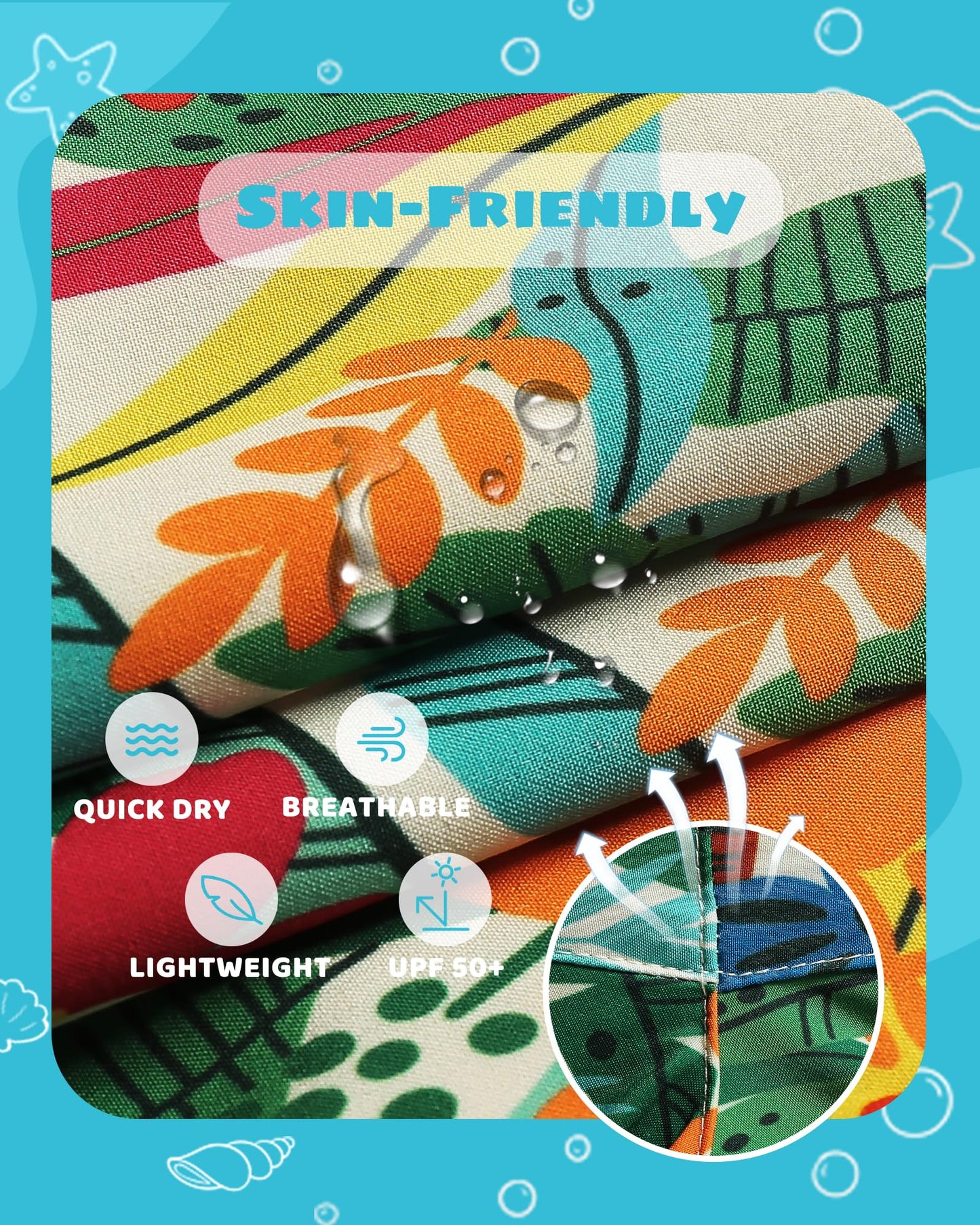 maamgic Boys Swim Trunks with Compression Liner Toddler Stretch Swim Shorts Quick Dry Swimming Trunks Boxer Brief 2 in 1 Beach Shorts Flower Garden 3T