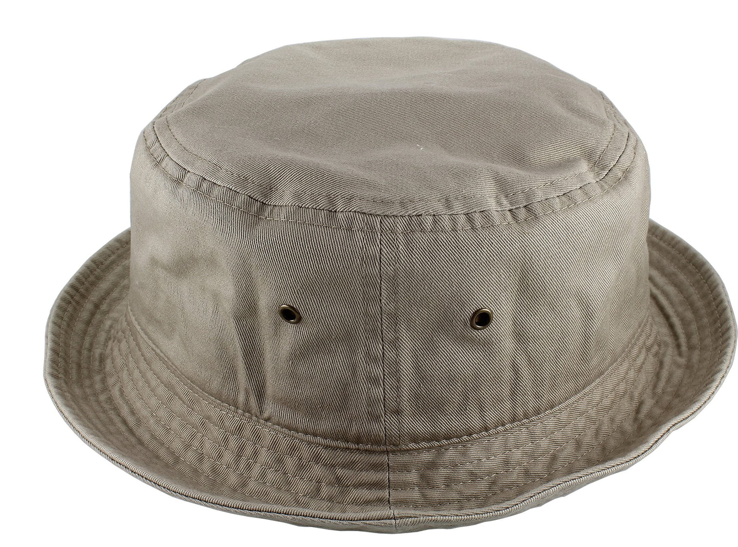 Gelante Solid Color 100% Cotton Bucket Hat for Women and Men Packable Travel Summer Beach Hat 1900-Khaki-L/XL