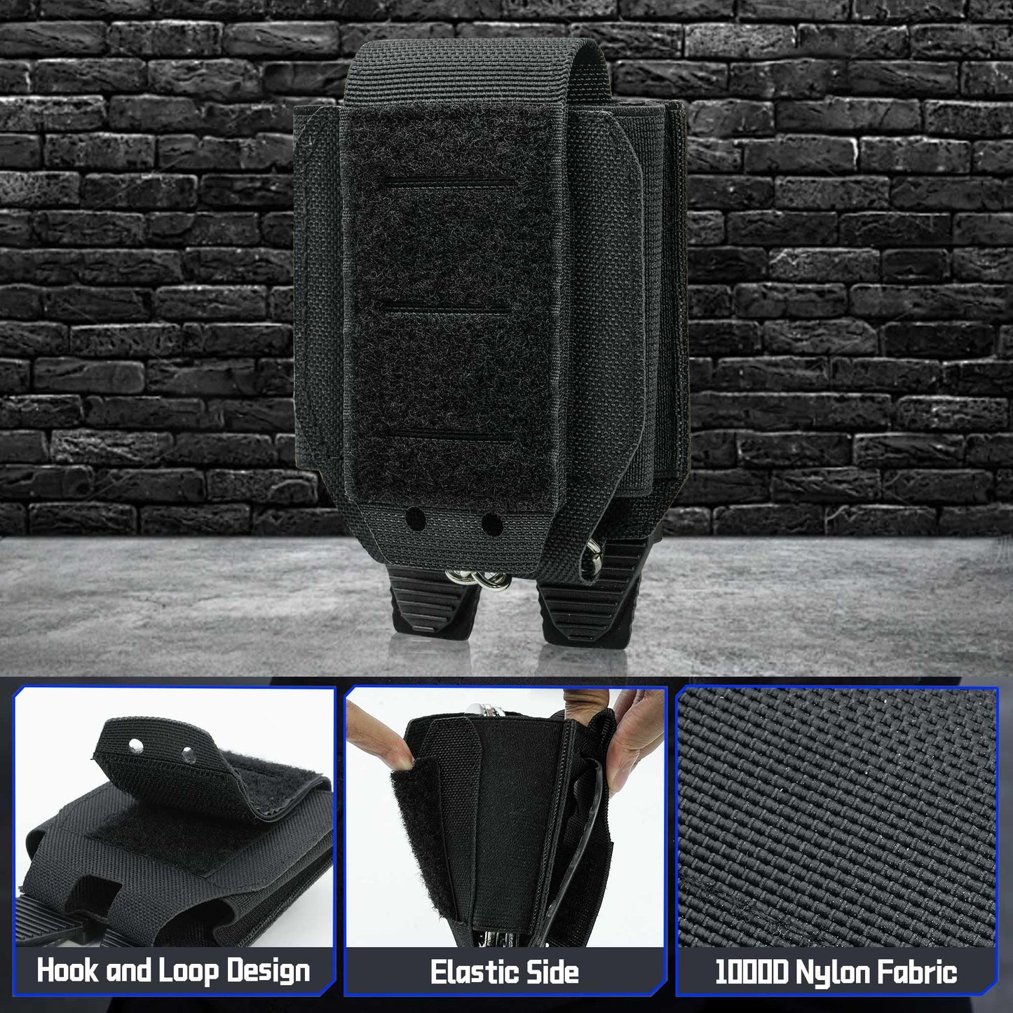 Molle Handcuff Pouch, Upgrade Laser Cut Handcuffs Case, Tactical Hand Cuff Holster Fit Chained Cuffs/Hinged Cuffs/Folding Rigid Cuffs/S&W Cuffs (2 Pack)