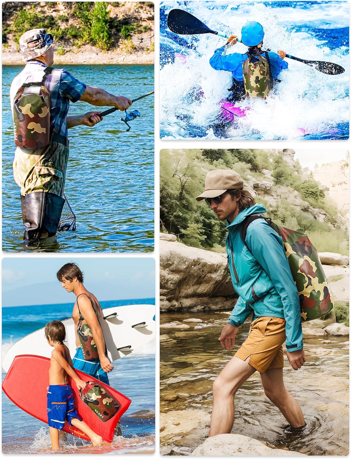 Waterproof Dry Bag - Lightweight Roll Top Storage Backpack for Travel, Kayaking, Camping | 5L/10L/20L/30L/40L