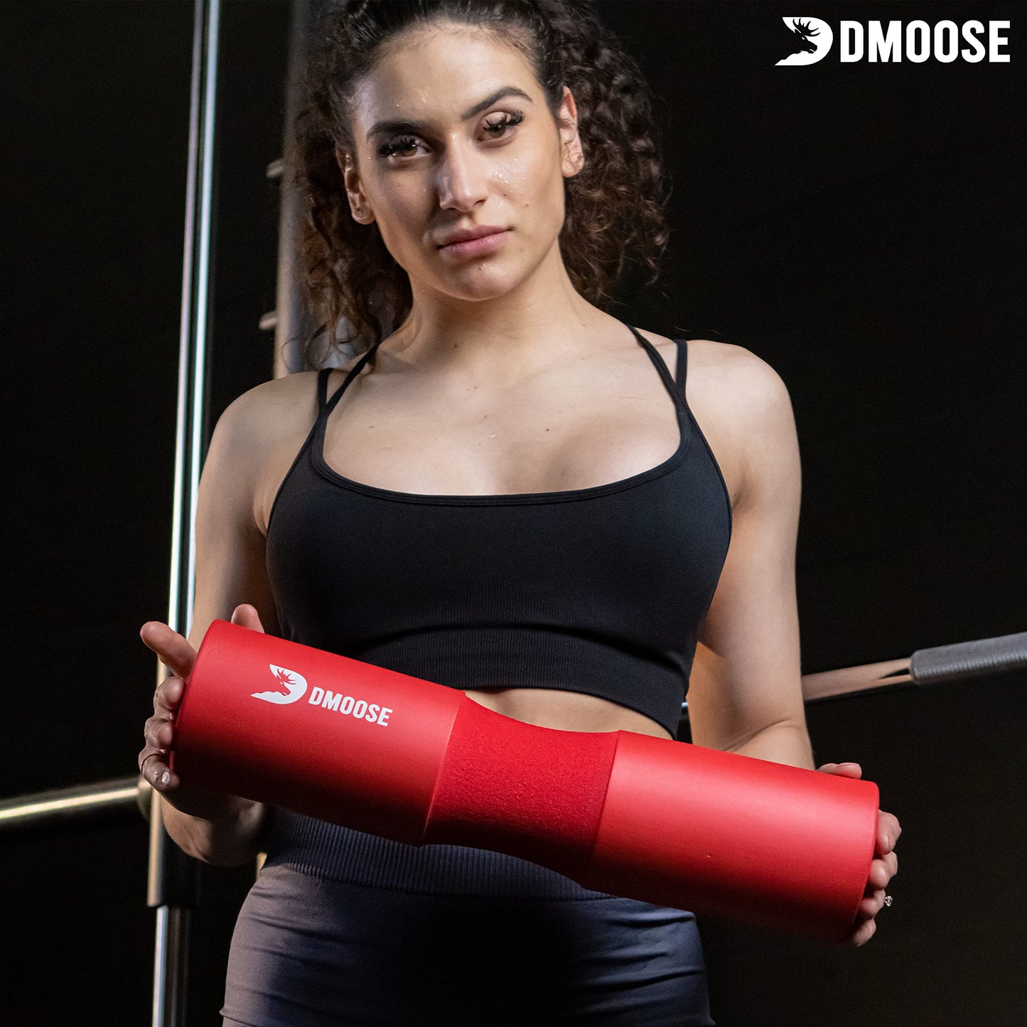 DMoose Barbell Pad, Relief Pressure from Neck, Shoulder, and Provide Lower Back Support, Non-Slip EVA Foam Squat Pad with Safety Straps, Hip Thrust Pad for Squats, Lunges - For Standard & Olympic Bars