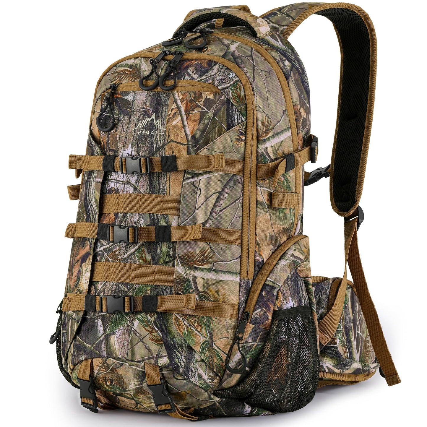 GoHimal Hunting Backpack with Bow Holder, 30L Water-proof Camo Daypack for Men, 600D Fabric Hunting Gear for Deer Bowhunting