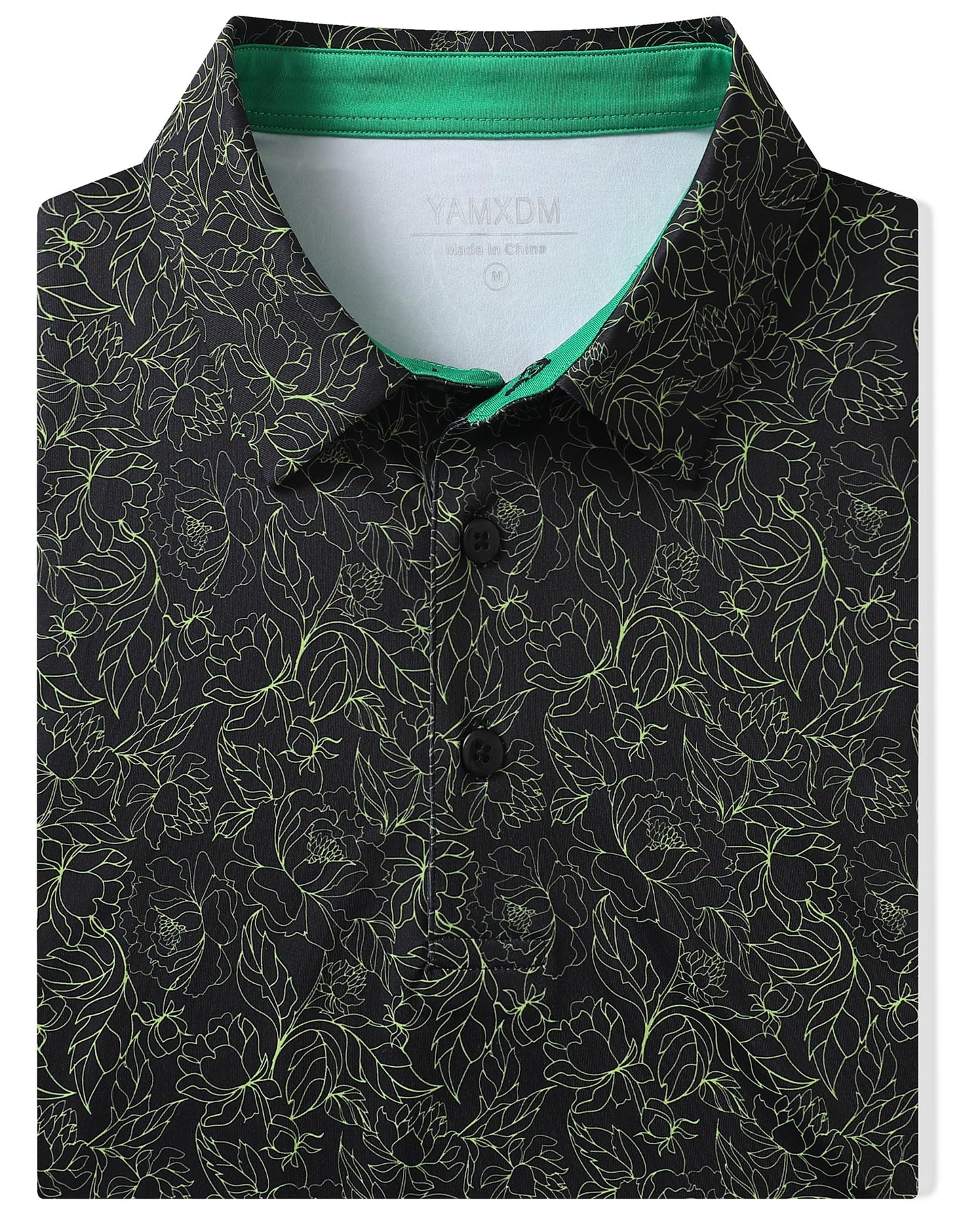 YAMXDM Golf Polo Shirts for Men - Print Moisture Wicking Quick Dry Polo Shirts for Men, Short Sleeve Collared Polo Shirts for Golf Tennis Casual Wear