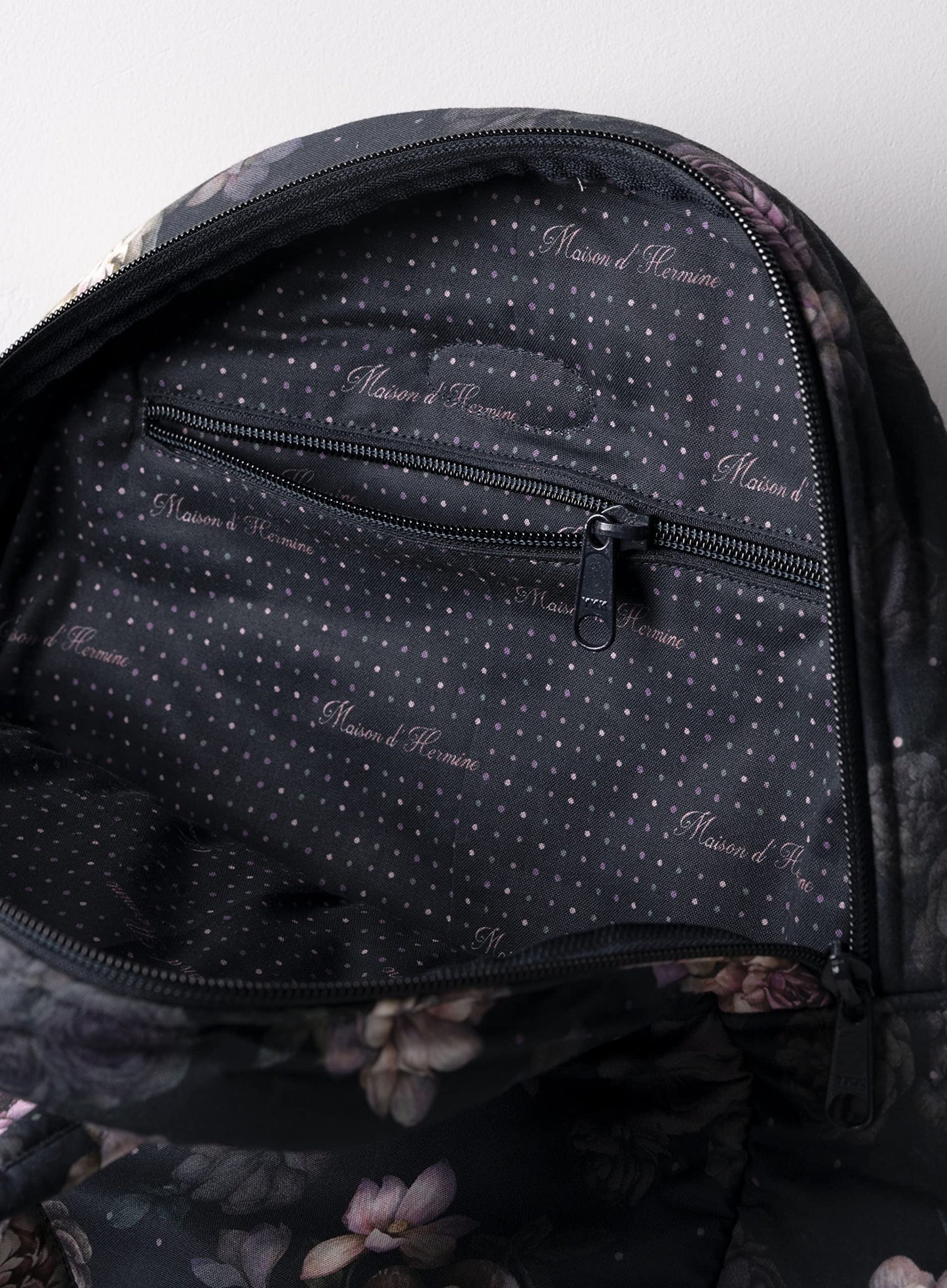 Maison d' Hermine Backpack for Women Men Cotton Shoulder Multipurpose Rucksack with Small Pouch Lightweight Multi Pocket Bag for Travel Work Beach Perfect for Spring Summer (Moody Florals)