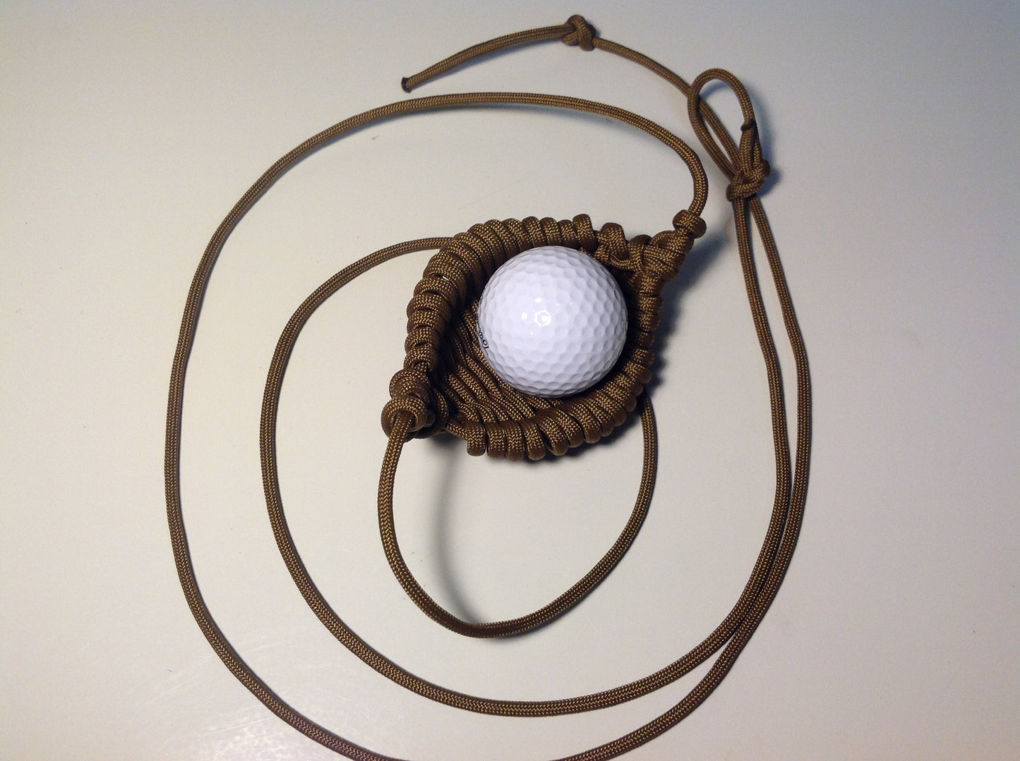 Paracord Shepherd Sling (Old-fashioned Slingshot) Handmade By David the Shepherd (Coyote Brown)