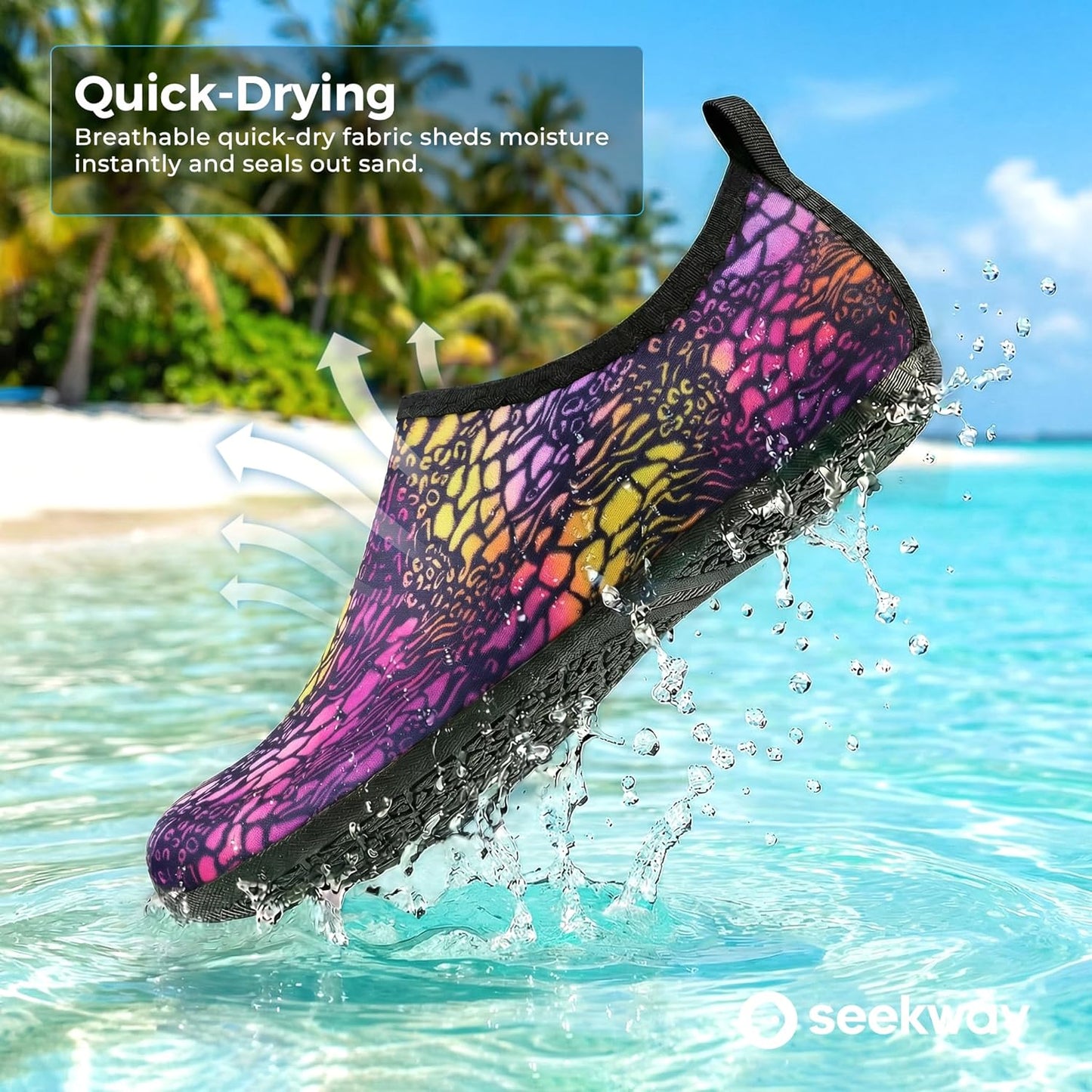 Water Shoes for Men & Women - Quick-Dry Aqua Socks with Non-Slip Design for Beach, Swim & River | Black