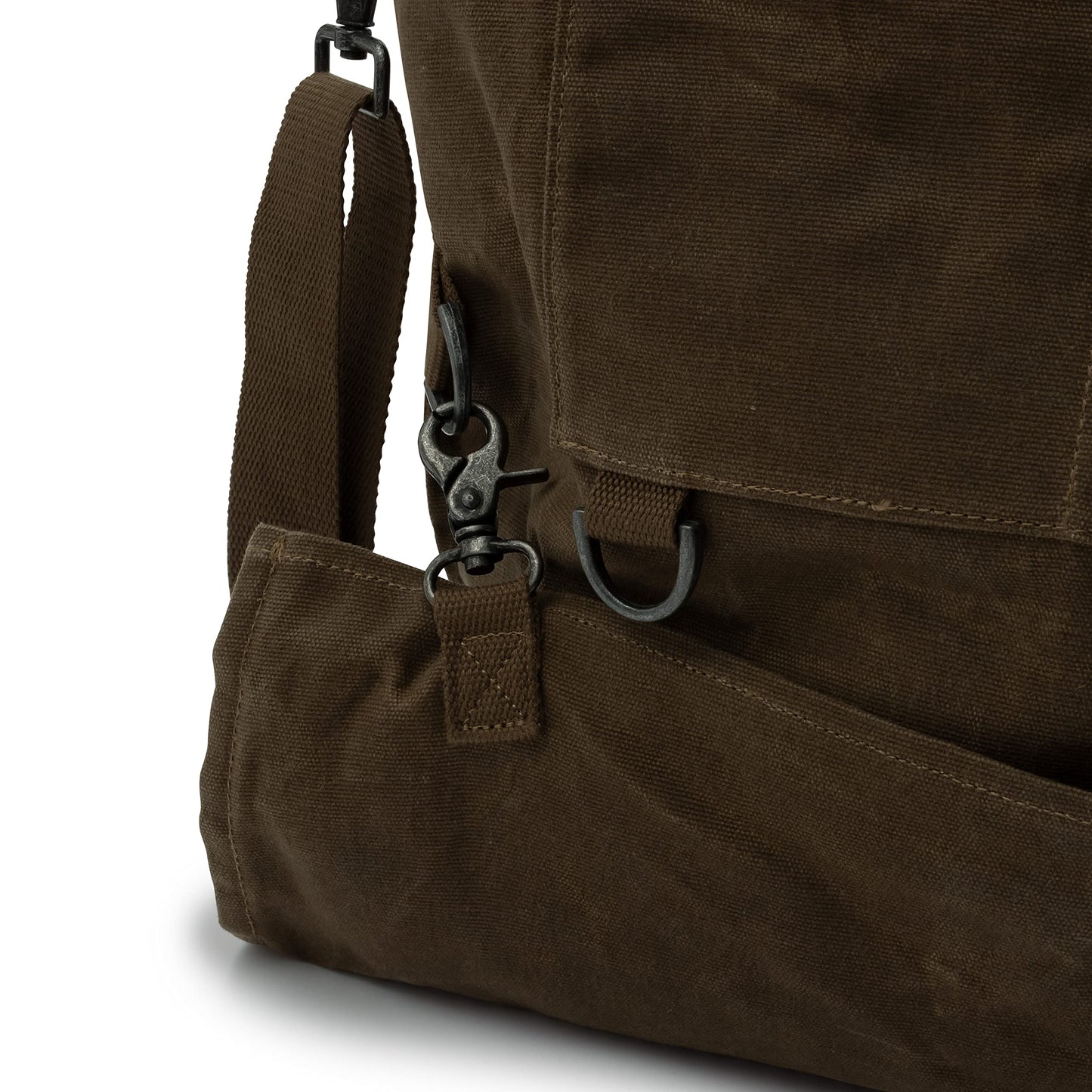 Barebones Harvesting and Gathering Bag - Foraging, Harvest and Fruit Picking Bag with Convertible Straps - Water-Resistant Waxed Canvas Gardening Tool Bag (Dark Khaki)