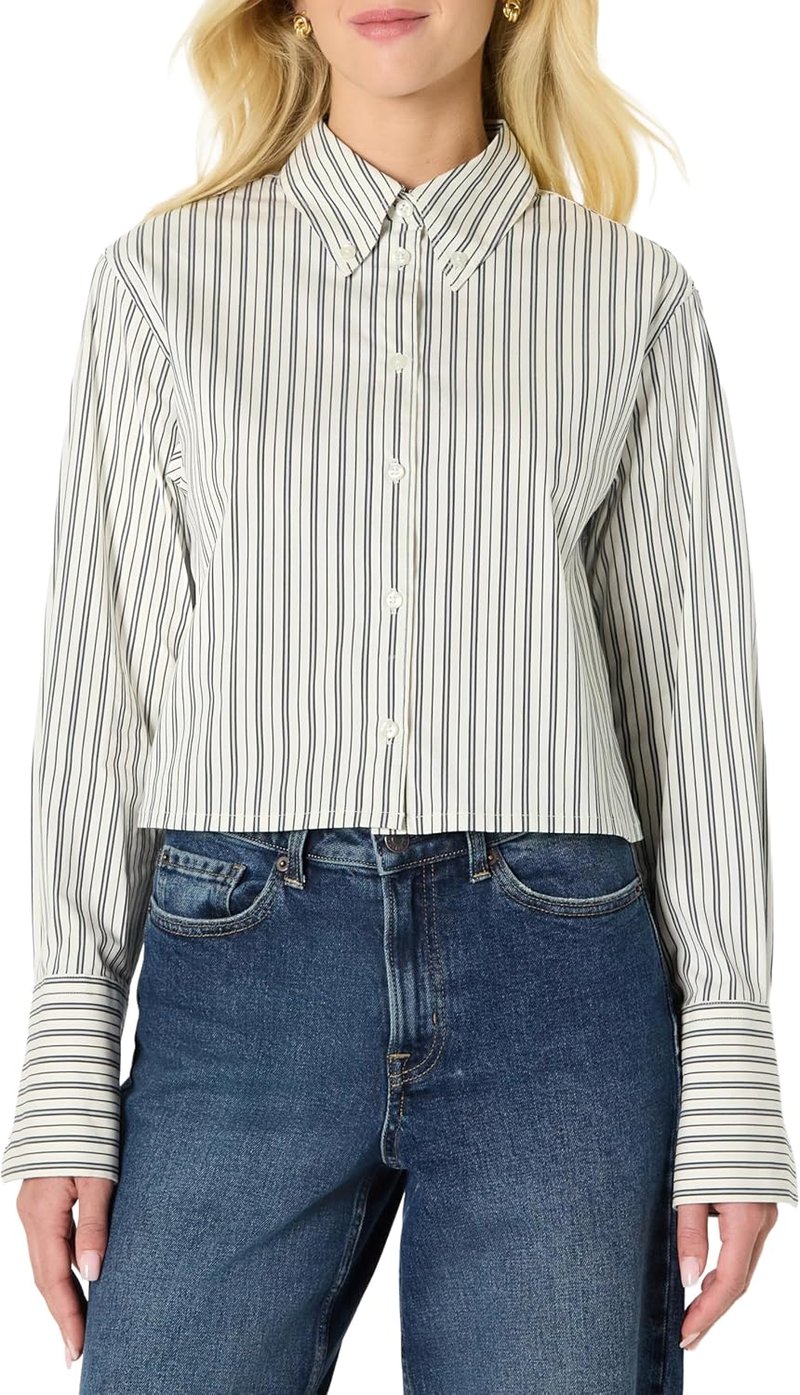 Women's Oversized Cotton Stretch Poplin Button-Down Dress Shirt - Classic Fit, Versatile Style