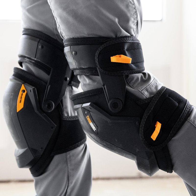 ToughBuilt - GelFit Thigh Support Knee Pads, Heavy-Duty Gel Cushioning with Ergonomic Thigh Support, Adjustable Straps, and Shock-Absorbing Protection, Pefect for Construction (TBL-KP-G3)