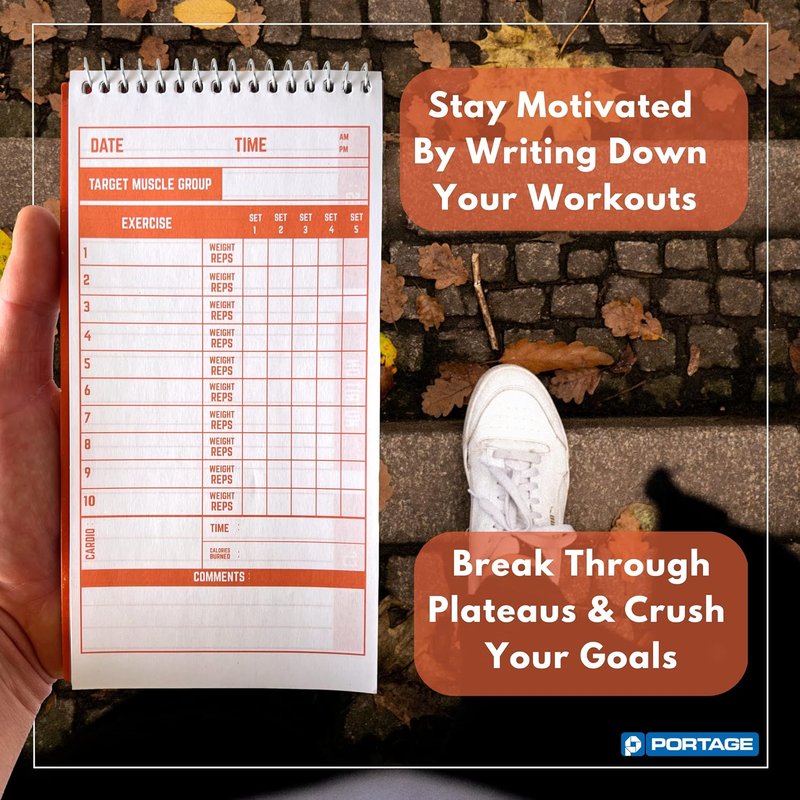 Fitness Journal - Workout Log & Exercise Planner for Bodybuilding | 4 x 8 Inches, 140 Pages (Pack of 3)