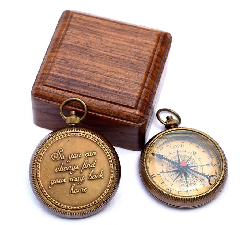 So You Can Always Find Your Way Back Home Engraved Compass - Religious Gifts for Men, Boys' Baptism & Confirmation, Christian & Catholic Personalized Sentimental Graduation Inspirational