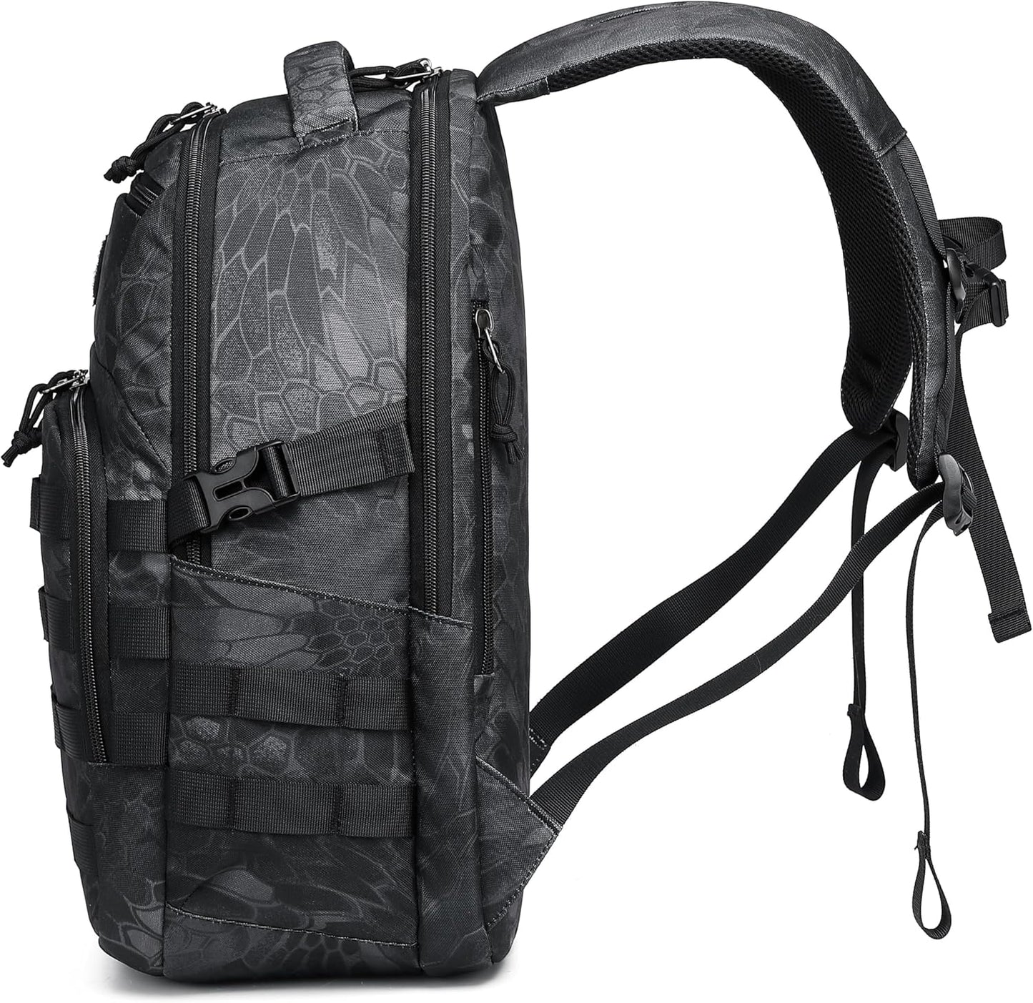 Tactical Military Backpack for Men - Small Black Assault Bag with Multiple Compartments
