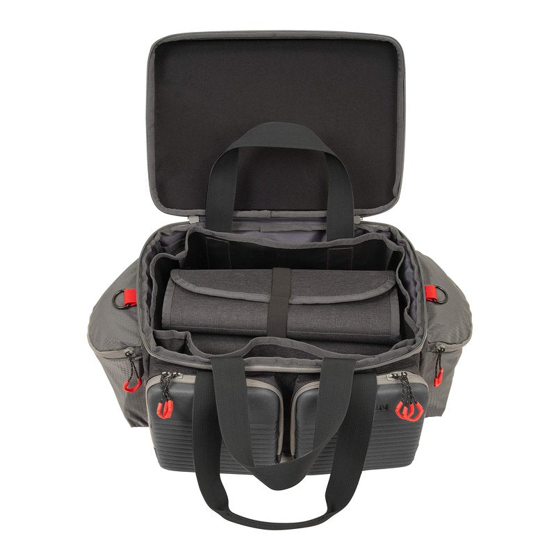 Allen Company Competitor Gun Range Bag - Premium Molded Design - Lockable - Included Internal Tote, Choke Tube Loops, and Fold-Up Gun Mat - 16.6" L x 9" W x 11.8" H - Gray
