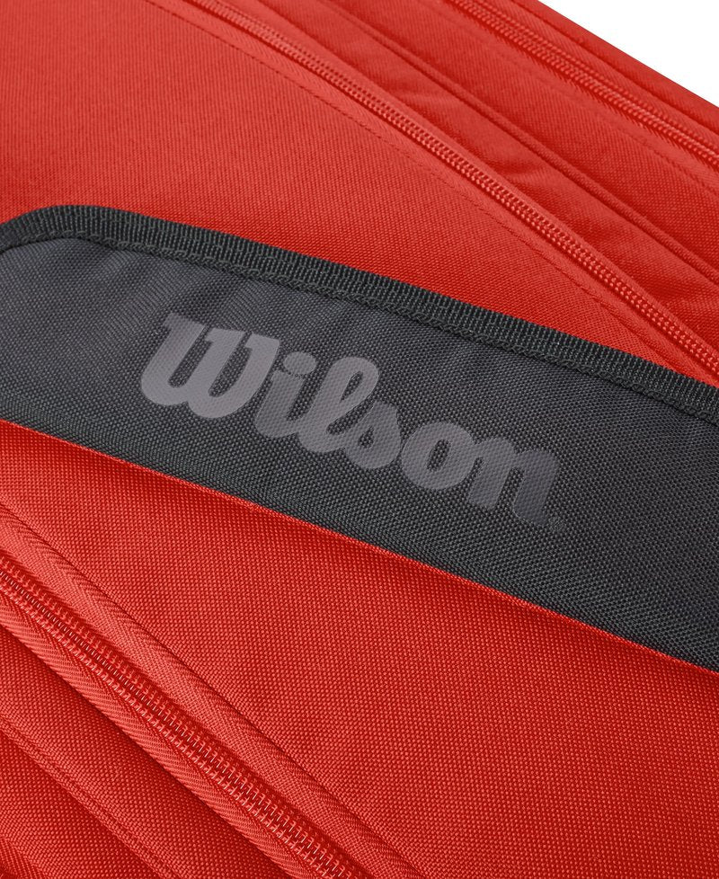 WILSON Tour Padel Bag - Holds up to 6 Paddles, Red/Black