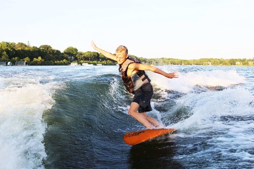 Tidal Wake TAG-IT Snub Nose Surf & Wake Board Sock Bag with Built-in Name Tag 58", Tag Your Bag - Personalize with Your Name! (Red & Black Striped)