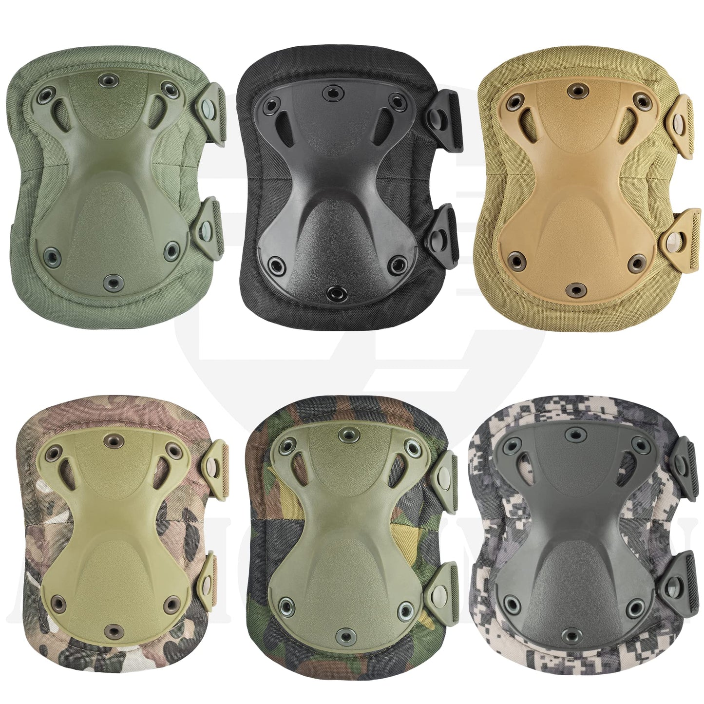 Professional Tactical Combat Knee and Elbow Protective Pads Sets Advanced Tactical Gear Set for Airsoft Paintball Hunting Army Skate Outdoor Sports (Black)