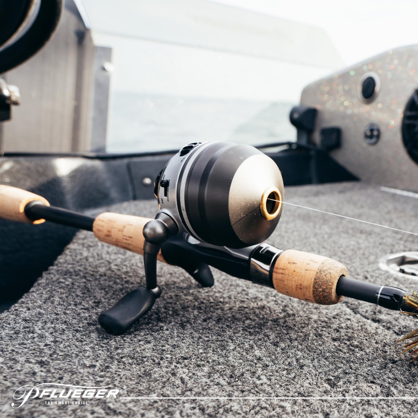 Pflueger Trion Spincast Fishing Reel, Size 10, Aluminum Front Cone, Pre-spooled with Premium Monofilament
