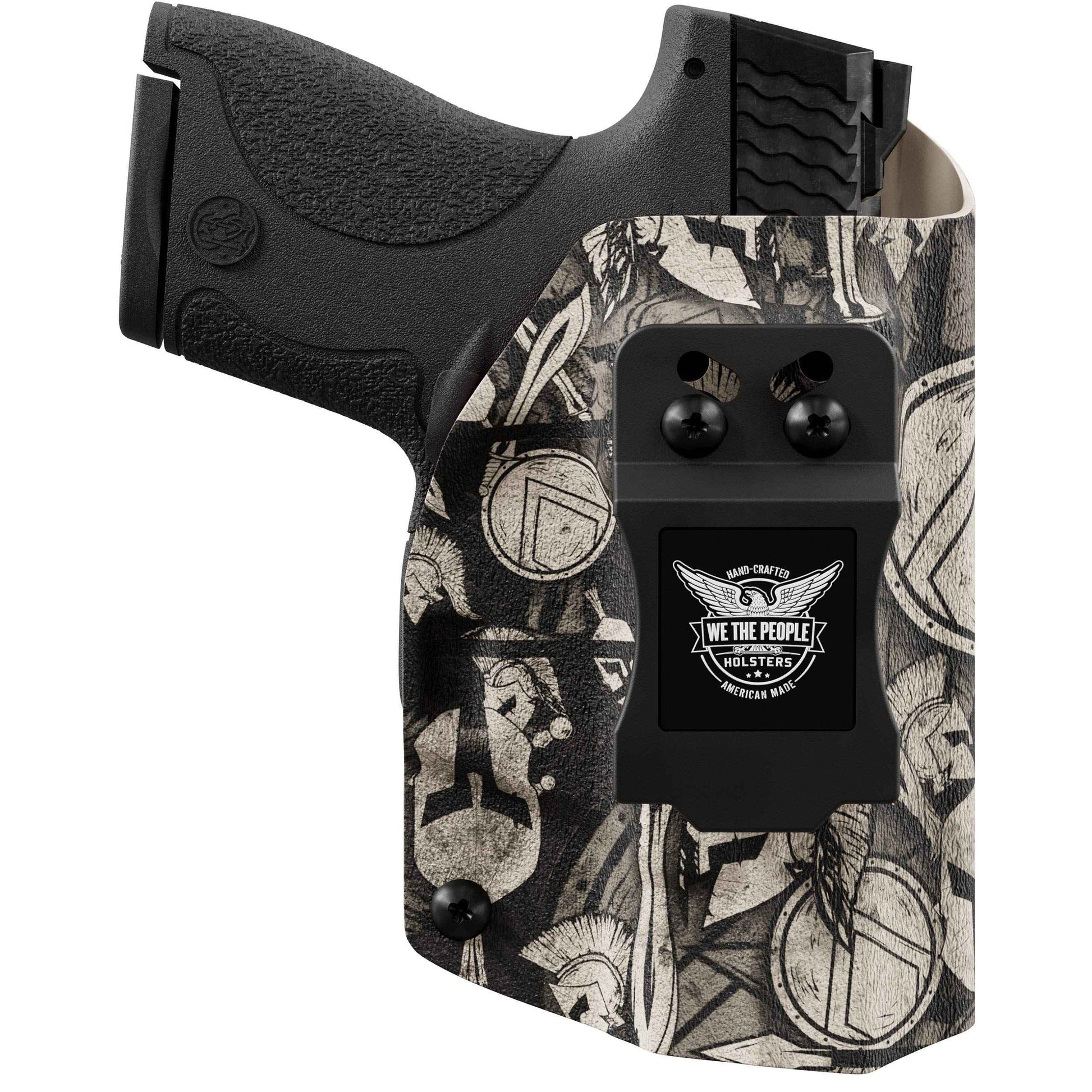 We The People Holsters - Tan Spartan Camo - Left Hand - IWB Holster Compatible with Glock 19/19X 23 32 45 Gen 3-5 w/Streamlight TLR-7/7A Light
