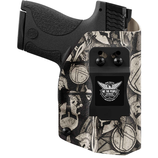 We The People Holsters - Tan Spartan Camo - Left Hand - IWB Holster Compatible with Glock 19/19X 23 32 45 Gen 3-5 w/Streamlight TLR-7/7A Light