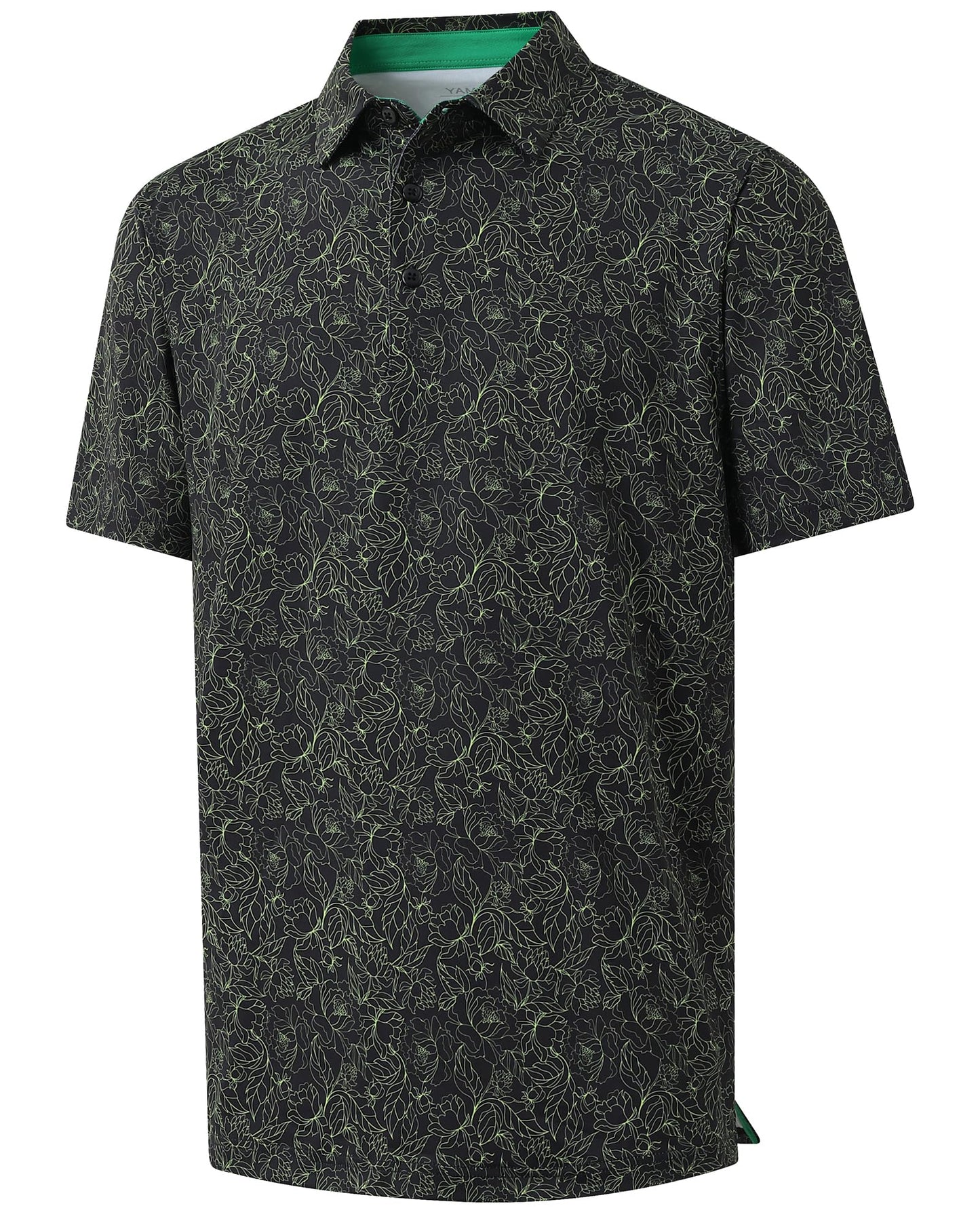 YAMXDM Golf Polo Shirts for Men - Print Moisture Wicking Quick Dry Polo Shirts for Men, Short Sleeve Collared Polo Shirts for Golf Tennis Casual Wear